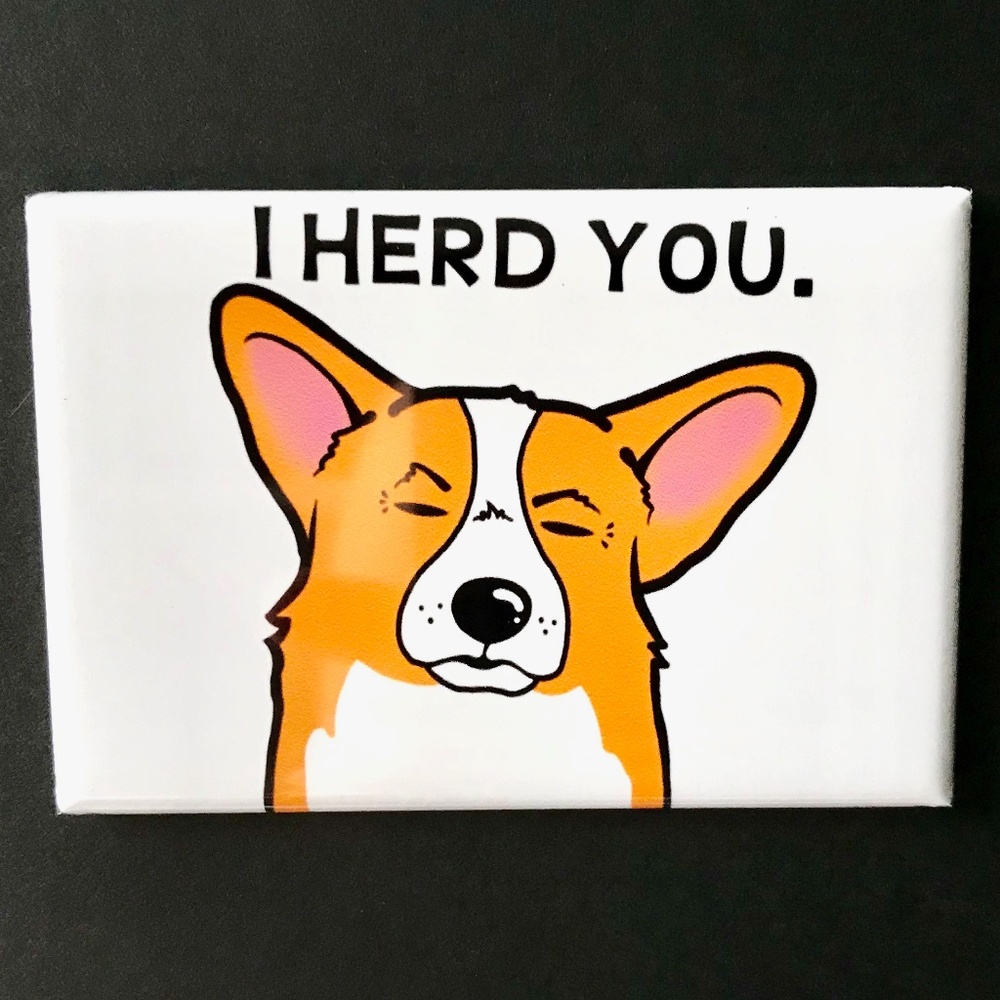 Corgi Cartoon Magnet Funny Dog Art Gift Home Decor